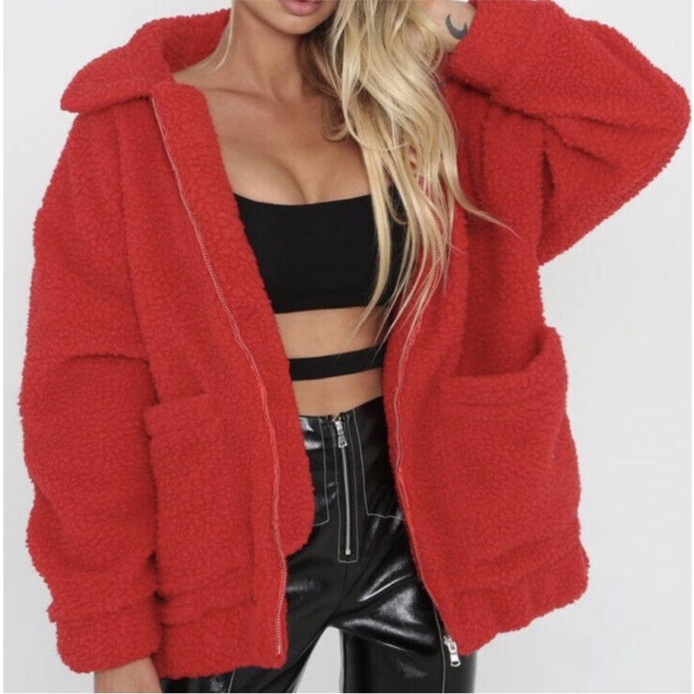 I.AM.GIA Red Teddy Jacket